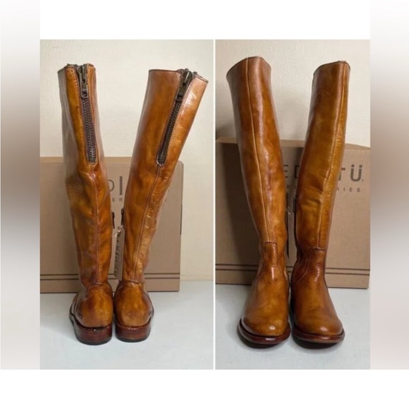 BED|STU NWT beautiful Tess Windsor Tan Glaze Distressed Tall Riding Boot - Picture 6 of 10